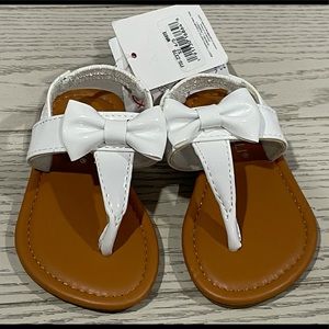 White Patent Leather Little Girls Sandals